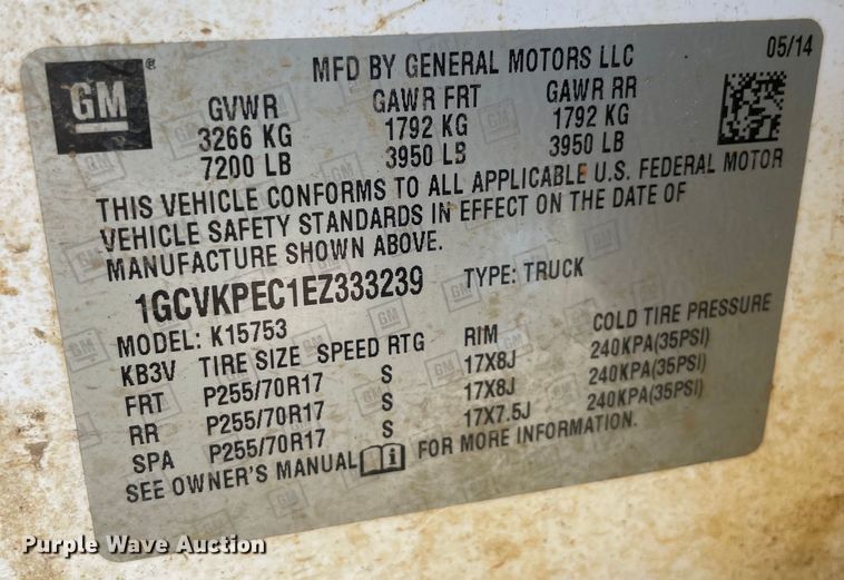 image for item MI9756 2014 Chevrolet Silverado 1500  Double Cab pickup truck