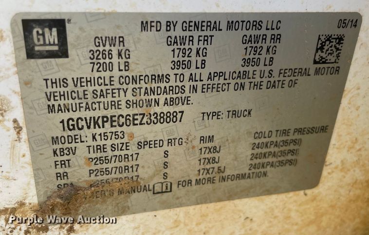 image for item MI9757 2014 Chevrolet Silverado 1500  Double Cab pickup truck