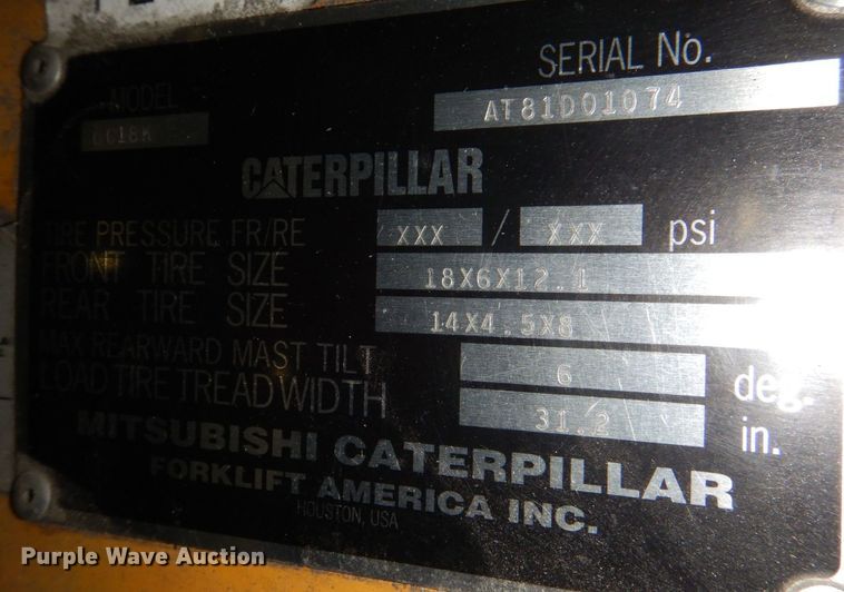 image for item MJ9990 Caterpillar GC18K  forklift