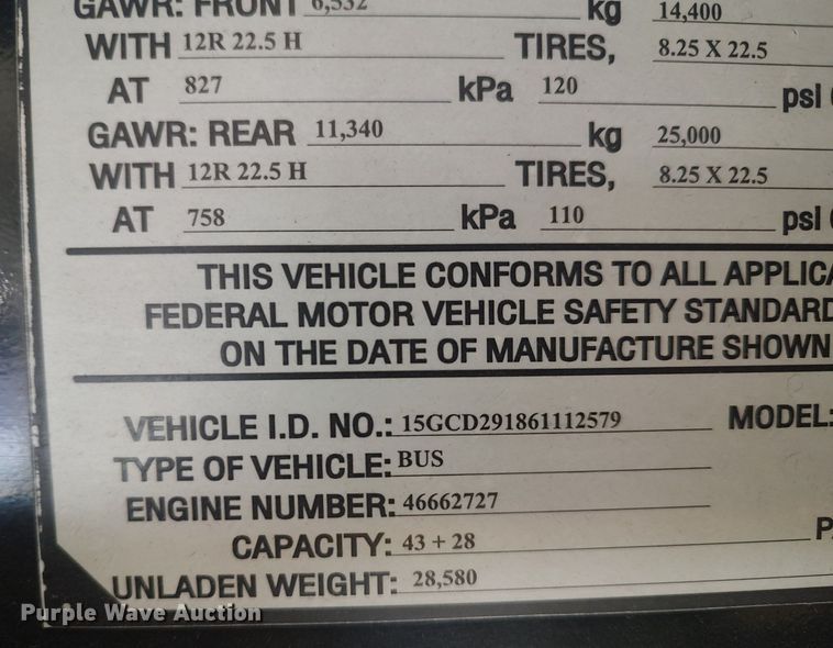 image for item MN9021 2006 Gillig Phantom C29D096N4  transit bus