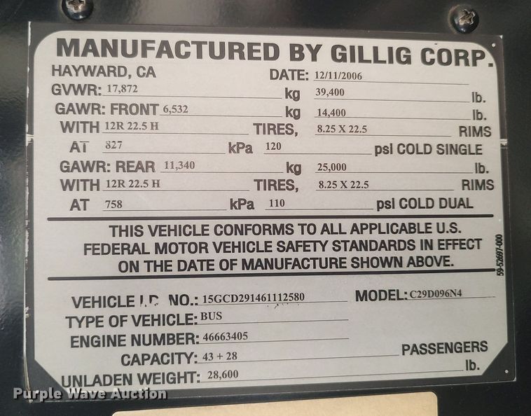image for item MN9022 2006 Gillig Phantom C29D096N4  transit bus