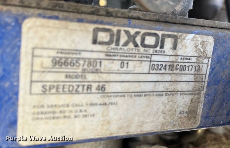 image for item MN9515 Dixon SpeedZTR 46  ZTR lawn mower