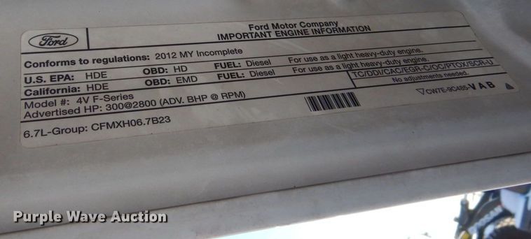 image for item AF9347 2012 Ford F550 Super Duty XL  utility / service truck