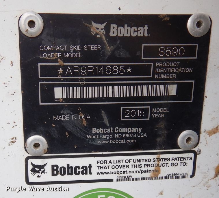 image for item DF8287 2015 Bobcat S590  skid steer loader