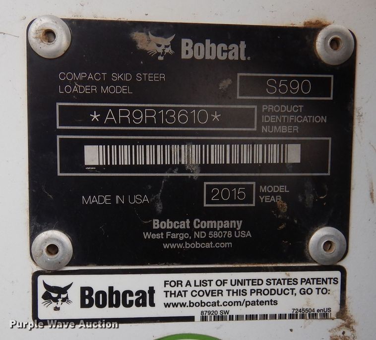 image for item DF8288 2015 Bobcat S590  skid steer loader