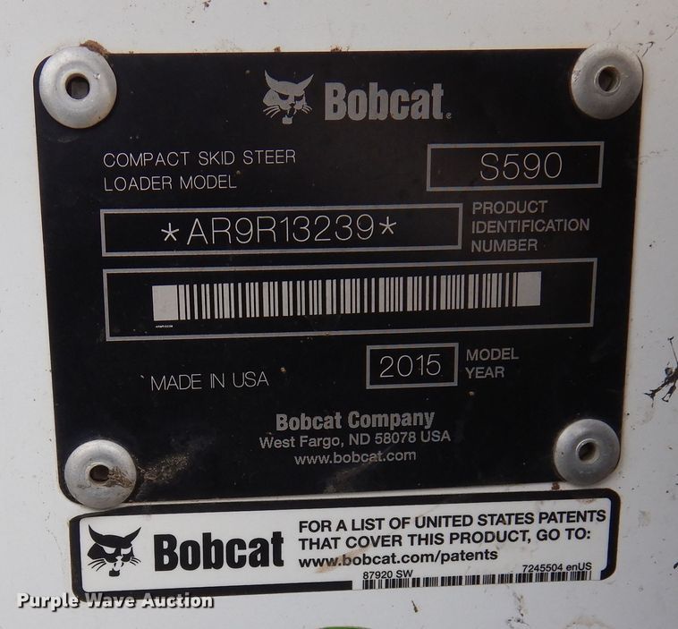 image for item DF8289 2015 Bobcat S590  skid steer loader
