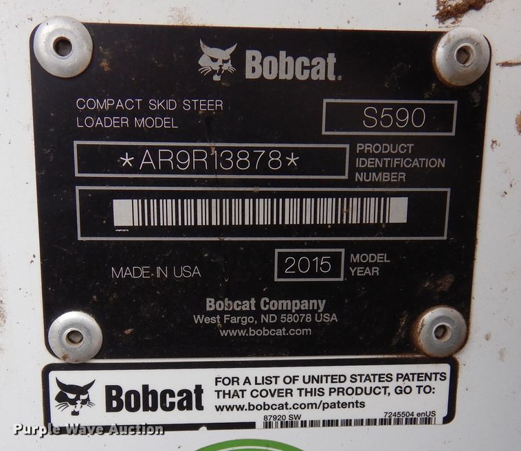 image for item DF8292 2015 Bobcat S590  skid steer loader