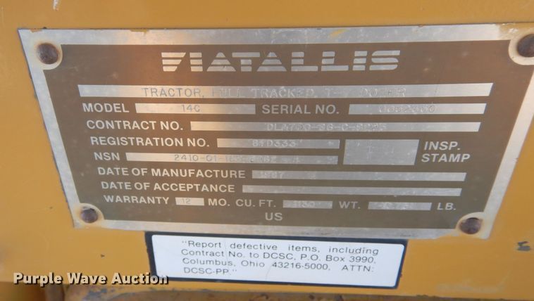 image for item DF8322 1988 Fiat-Allis 14C  dozer