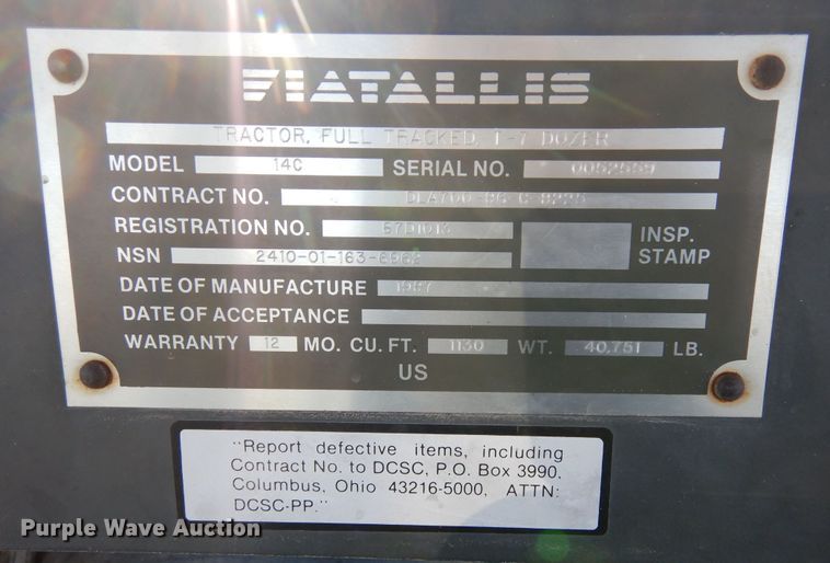 image for item DF8323 1988 Fiat-Allis 14C  dozer