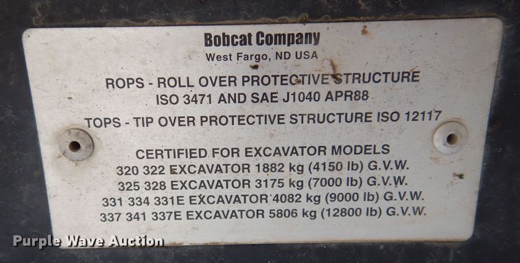 image for item DK2093 2004 Bobcat 334  mini excavator