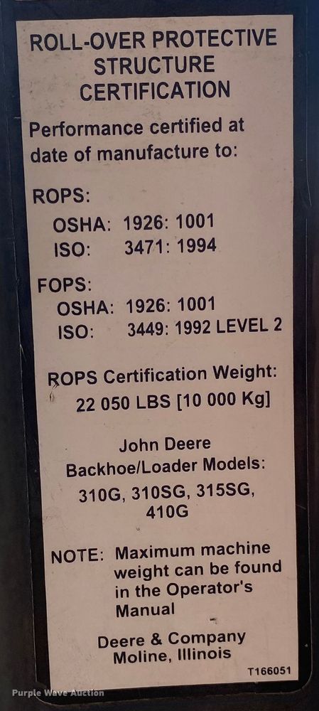 image for item DN8149 2006 John Deere 310G  backhoe