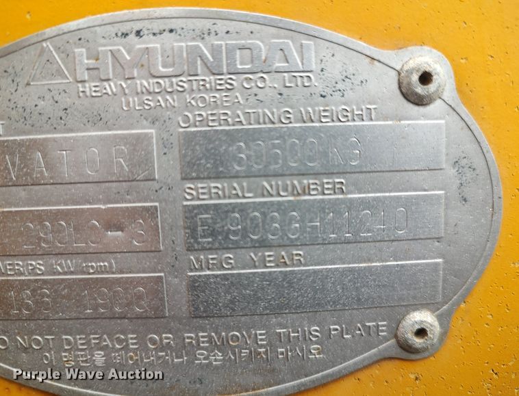 image for item DO3700 2000 Hyundai Robex 290 LC-3  excavator