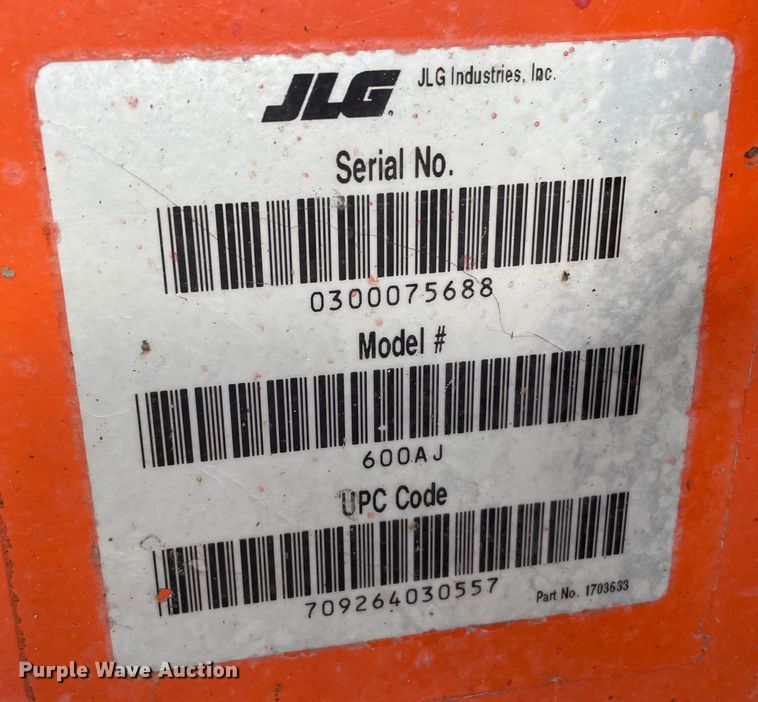 image for item JR9829 2004 JLG 600AJ  boom lift