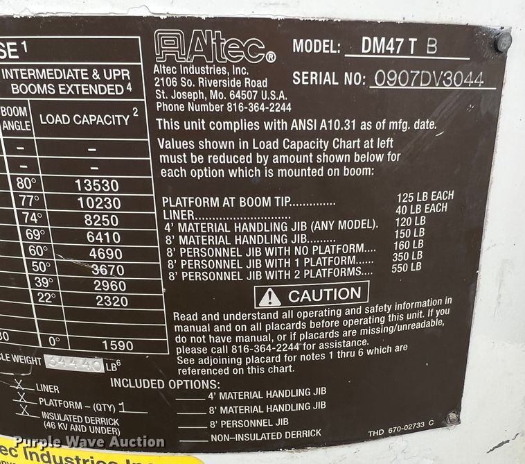 image for item JU9653 2008 International 7400  digger derrick truck