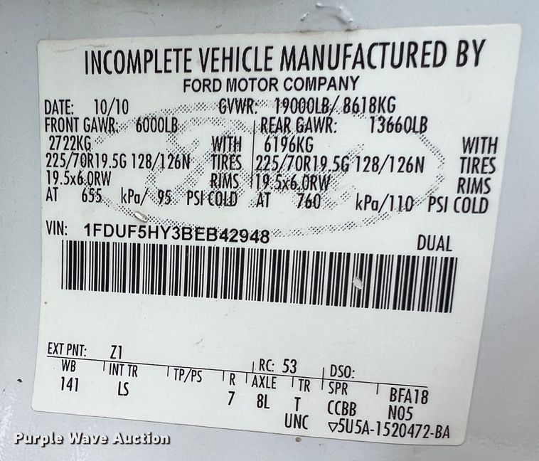 image for item JU9655 2011 Ford F550 Super Duty  bucket truck