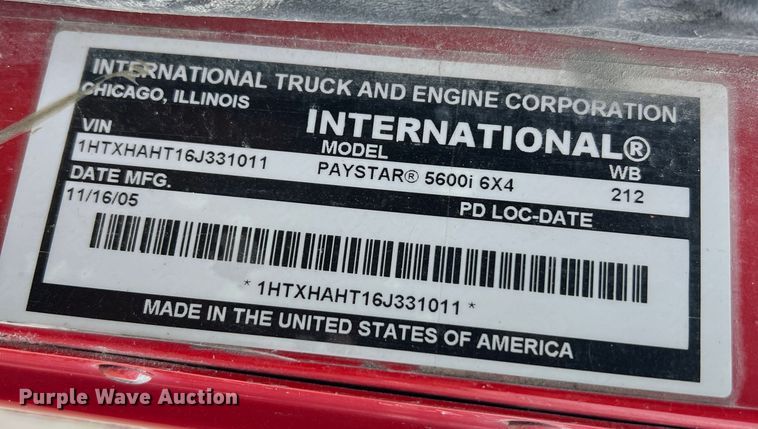 image for item JU9667 2006 International 5600i  ready mix truck