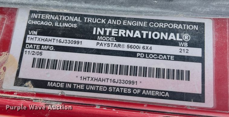 image for item JU9668 2006 International 5600i  ready mix truck