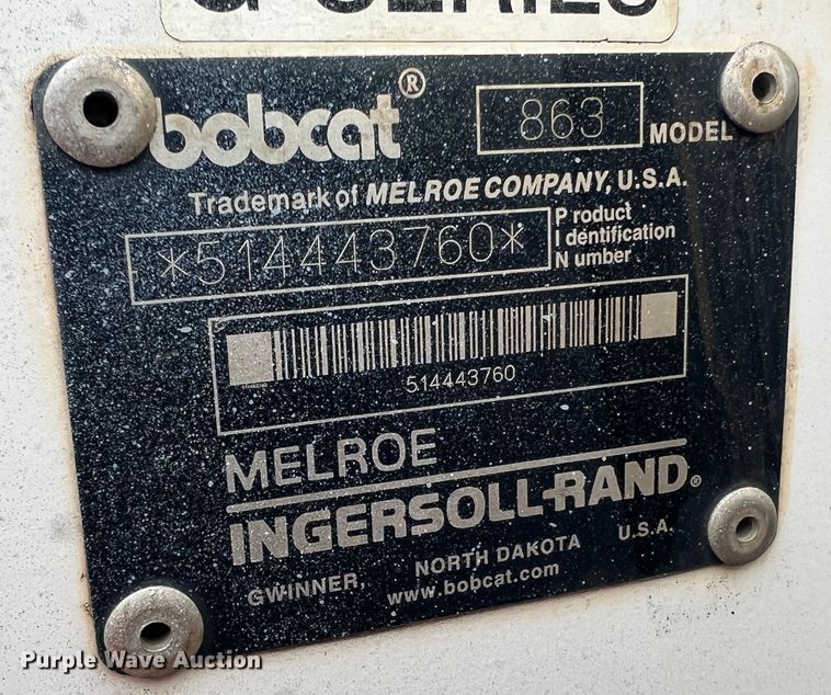 image for item JU9714 2000 Bobcat 863  skid steer loader