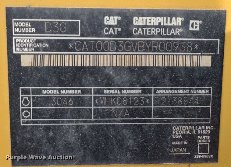 image for item JW9799 2005 Caterpillar D3G LGP  dozer