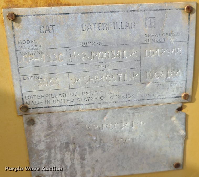 image for item JW9800 1996 Caterpillar CP433C  single drum roller