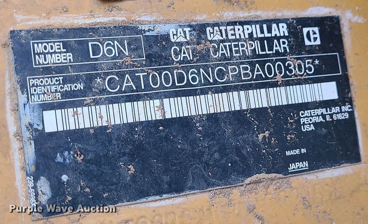 image for item JW9804 2012 Caterpillar D6N LGP  dozer