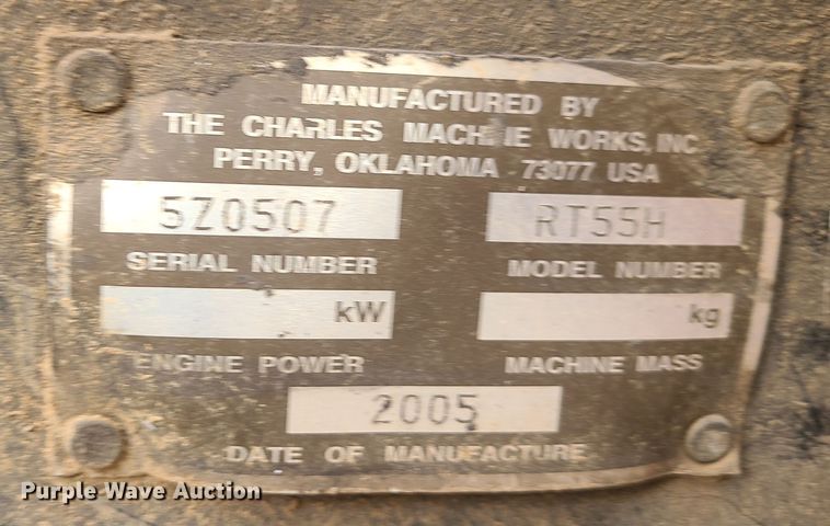 image for item JW9806 2005 Ditch Witch RT55H  trencher