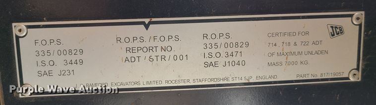 image for item JW9818 2006 JCB 722  haul truck