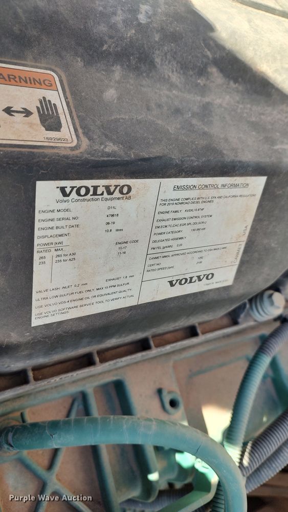 image for item LA9304 2019 Volvo A25G  haul truck