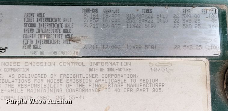 image for item LK9475 2002 Sterling L-Line  flatbed truck