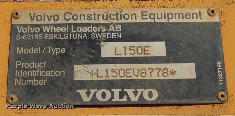 image for item LT9039 2005 Volvo L150E  wheel loader