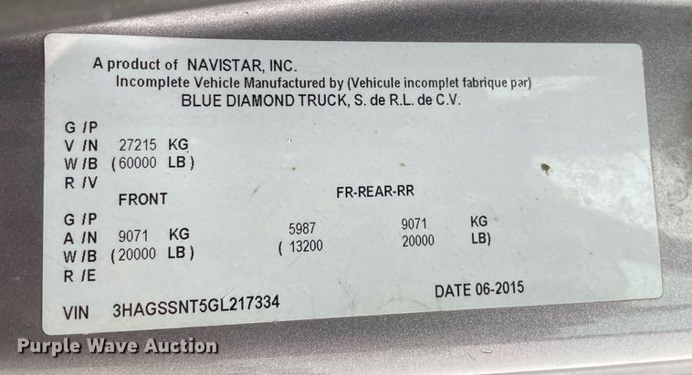 image for item MA9809 2016 International 7600  vacuum truck