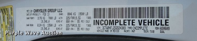 image for item ME9661 2013 Dodge Ram 5500HD  Crew Cab bucket truck