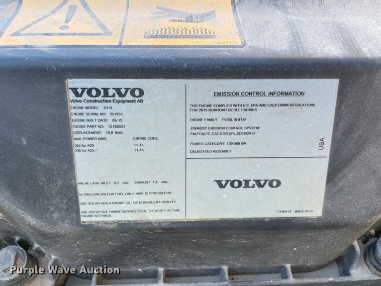 image for item MI9760 2015 Volvo A25G  haul truck