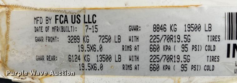 image for item MW9456 2016 Dodge Ram 5500HD  bucket truck