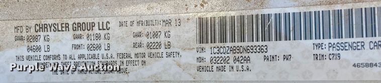 image for item DJ6146 2013 Dodge Avenger