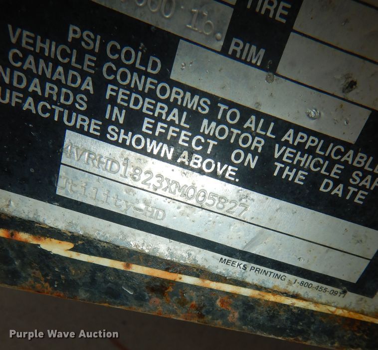 image for item DK7575 1999 Morris  equipment trailer