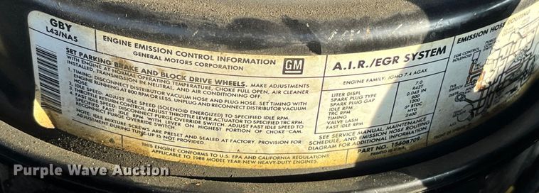 image for item DP0457 1988 GMC C7000  pumper fire truck