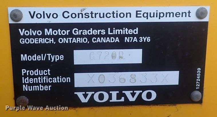 image for item DQ5082 2004 Volvo G720B  motor grader