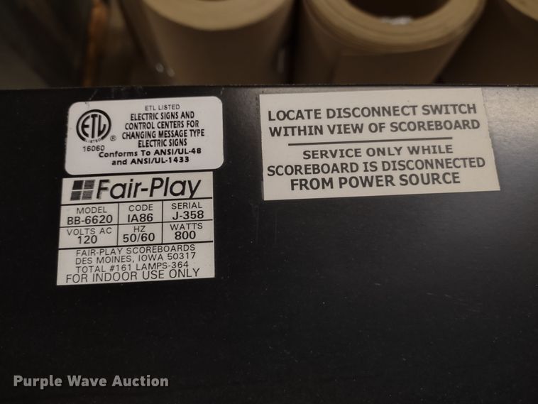 image for item DR8129 (2) Fair-Play BB-6620 scoreboards