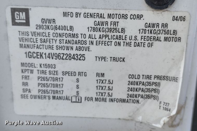 image for item DR8132 2006 Chevrolet Silverado 1500  pickup truck