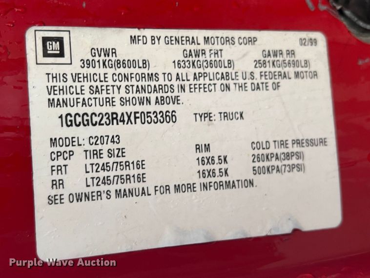 image for item DS2707 1999 Chevrolet C2500  Crew Cab pickup truck