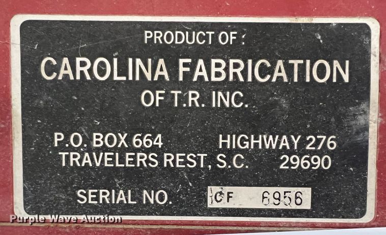 image for item ID9406 Carolina Fabrication  hydraulic press