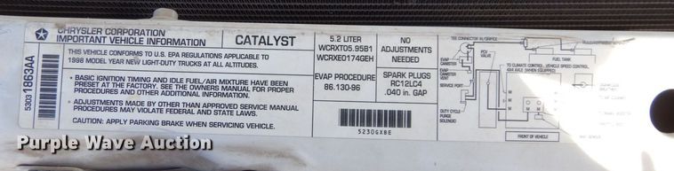 image for item JK9165 1998 Dodge Ram 1500  pickup truck