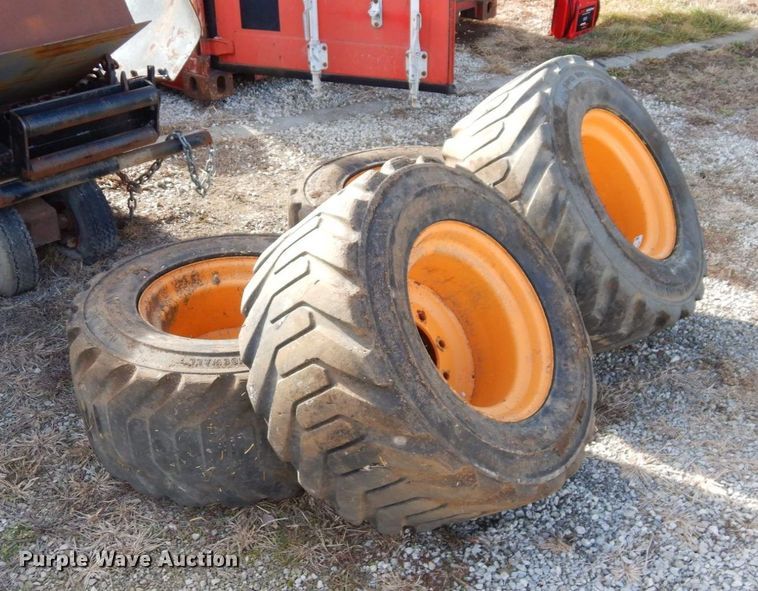 image for item JK9169 (4) Galaxy 33x15.50-16.5 skid steer tires and wheels