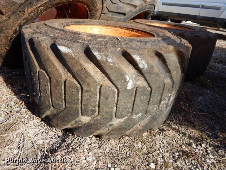 image for item JK9169 (4) Galaxy 33x15.50-16.5 skid steer tires and wheels