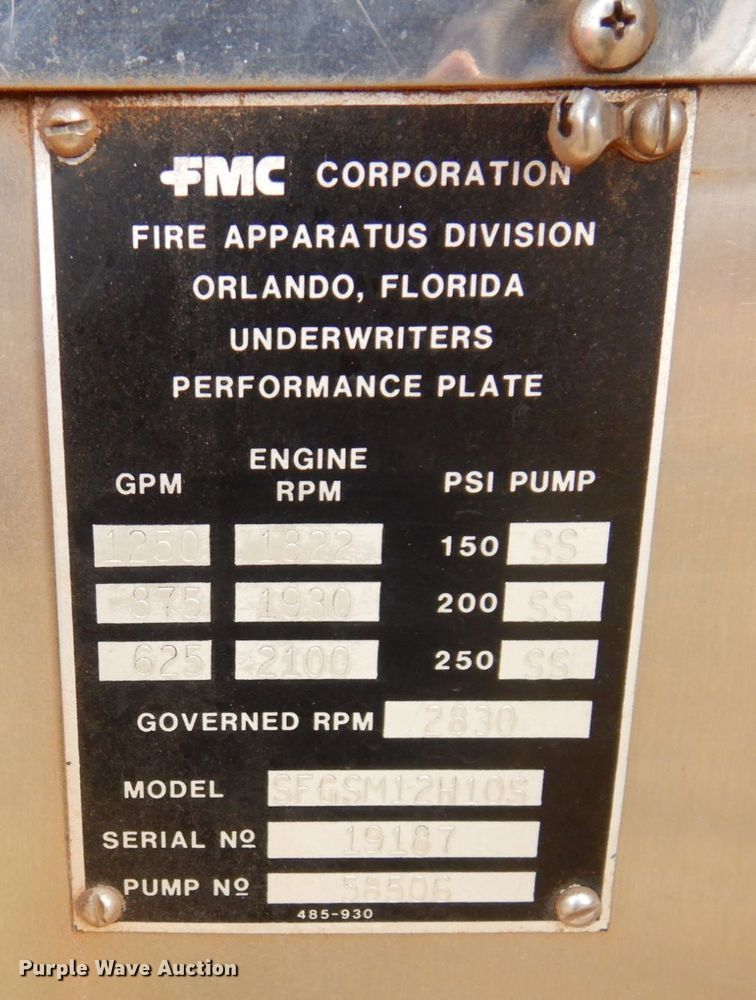 image for item JK9172 1993 GMC Top Kick C7000  pumper fire truck