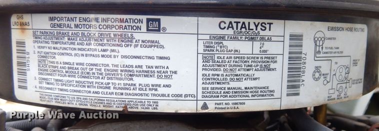 image for item JK9172 1993 GMC Top Kick C7000  pumper fire truck