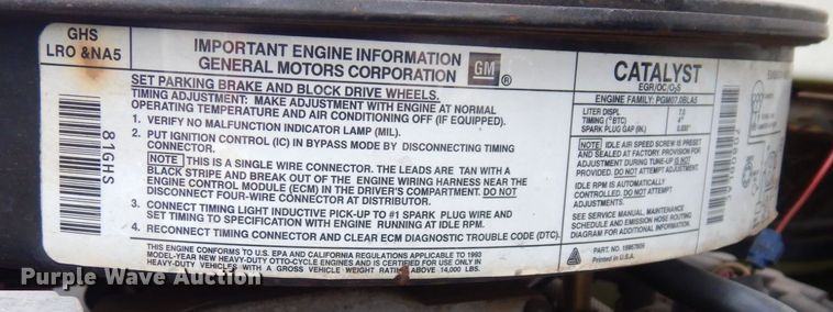 image for item JK9172 1993 GMC Top Kick C7000  pumper fire truck