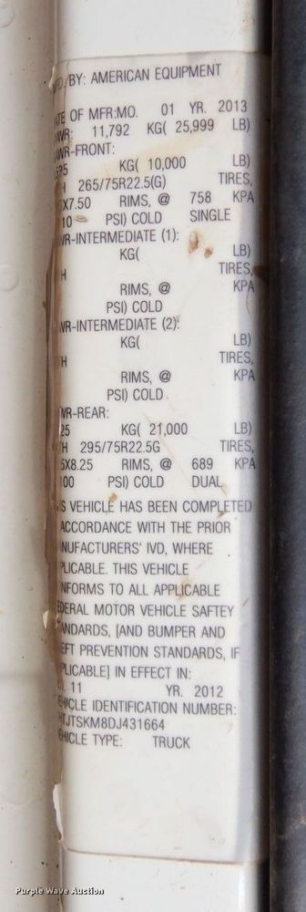 image for item JK9173 2013 International DuraStar 4300  dump truck