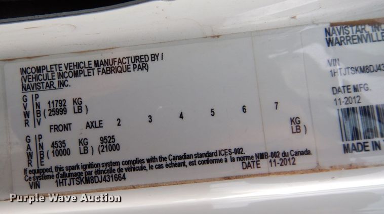 image for item JK9173 2013 International DuraStar 4300  dump truck